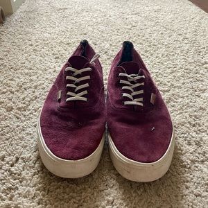 Maroon suede vans, size 11